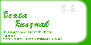 beata rusznak business card