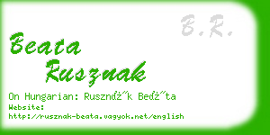 beata rusznak business card